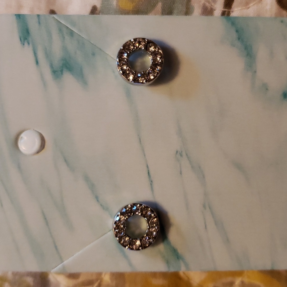 Small circle rhinestone earrings